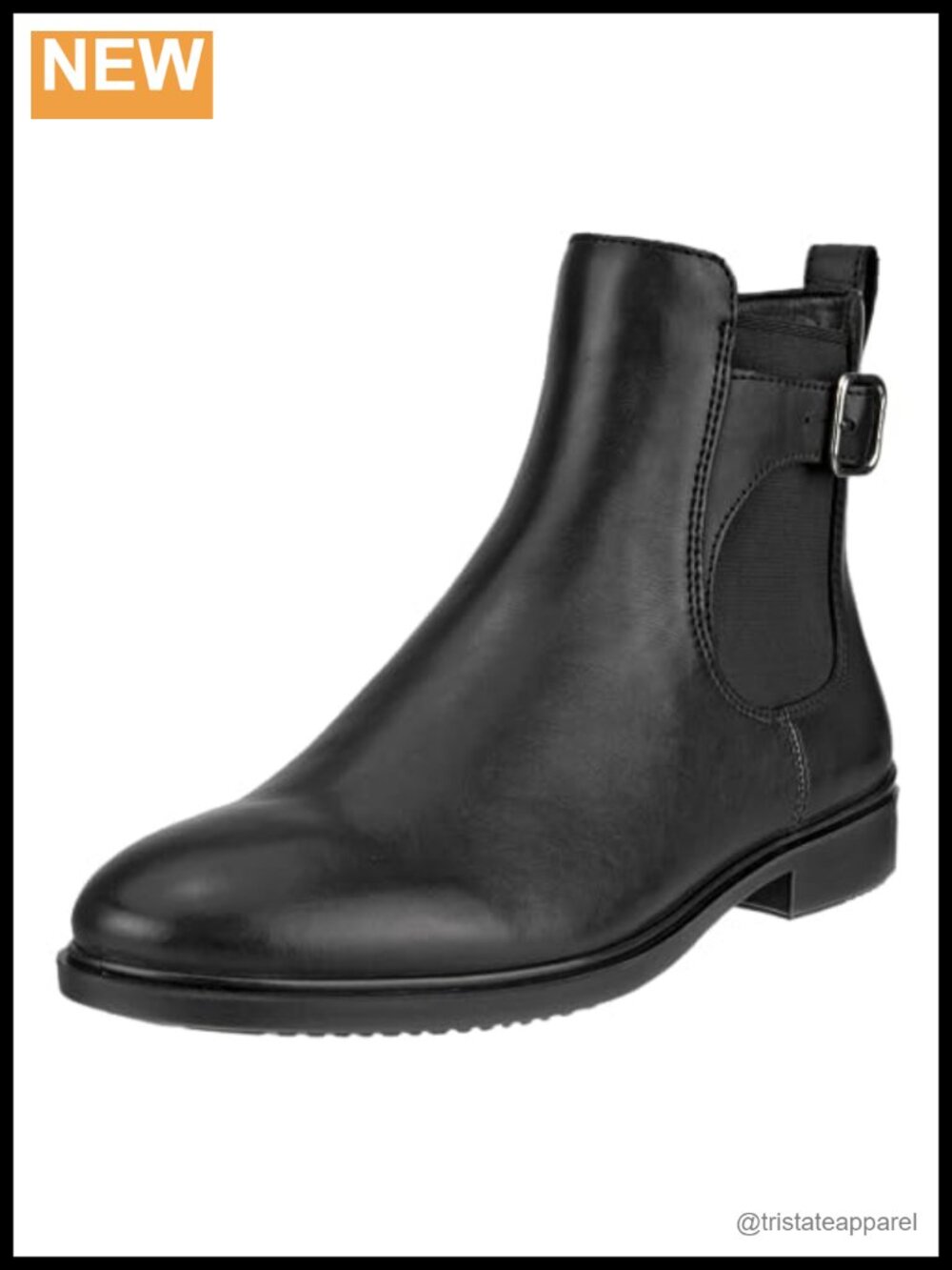 ECCO Chelsea Ankle Boots Leather Block Heel Pull-On